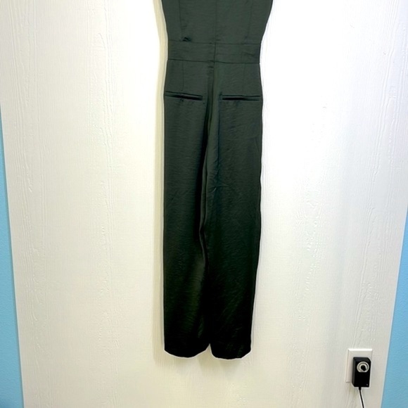H&M - Dark Khaki Green Ankle Length Sleeveless Jumpsuit 100 % Polyester SZ 6 - Picture 11 of 12